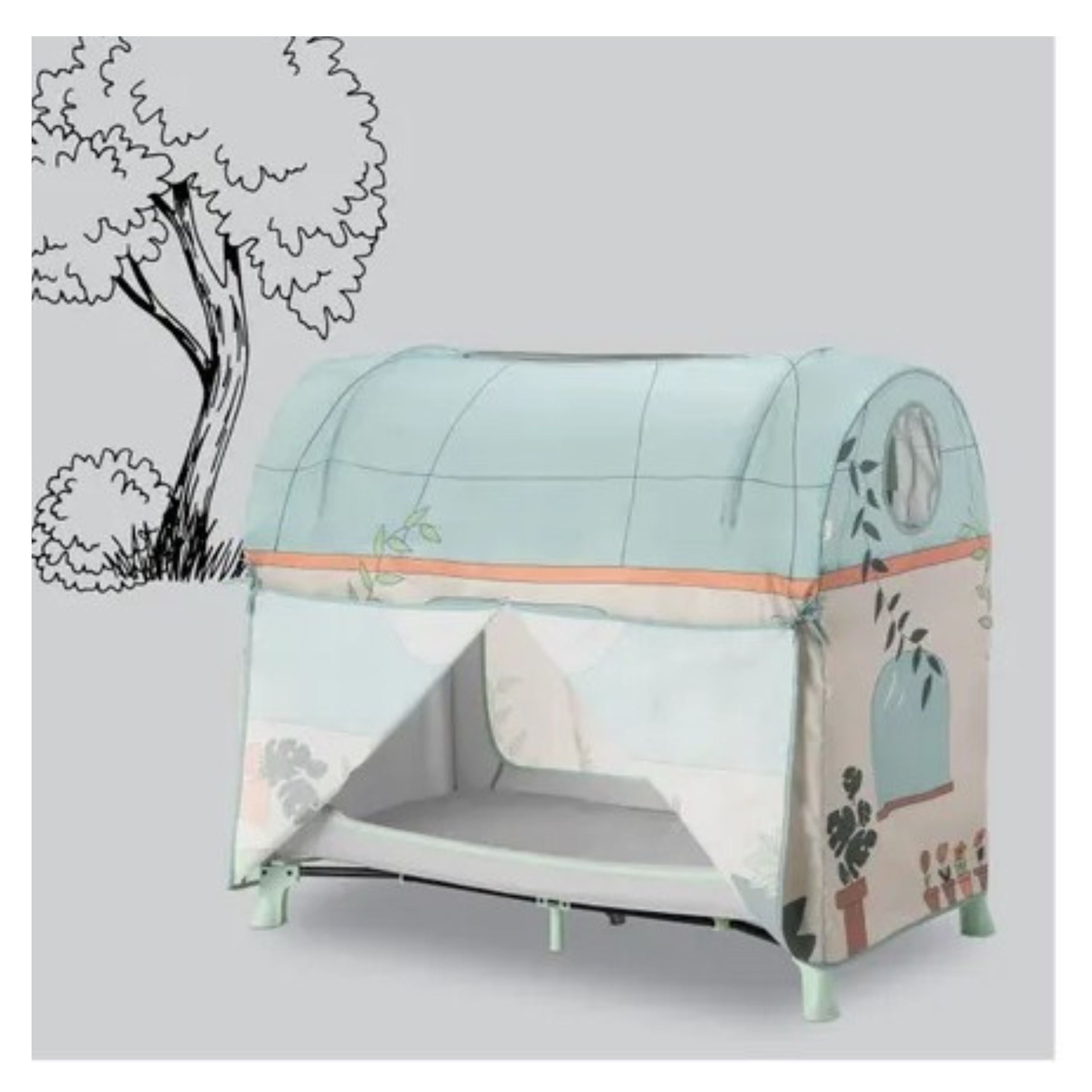 Hauck Travel Bed Cover - namiot pokrowiec do łóżeczka turystycznego | Plants