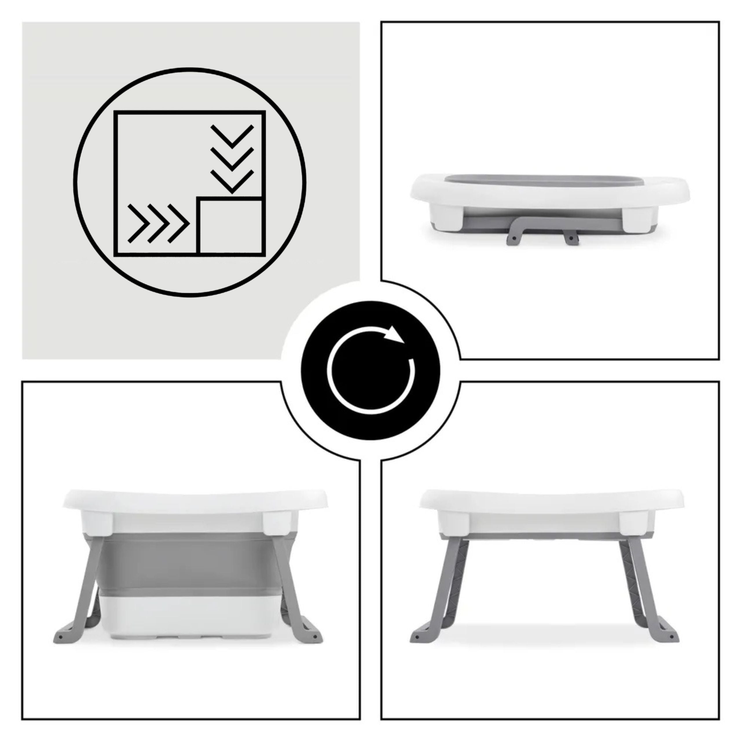 Hauck Wash and Fold L - wanienka składana | White-Stone