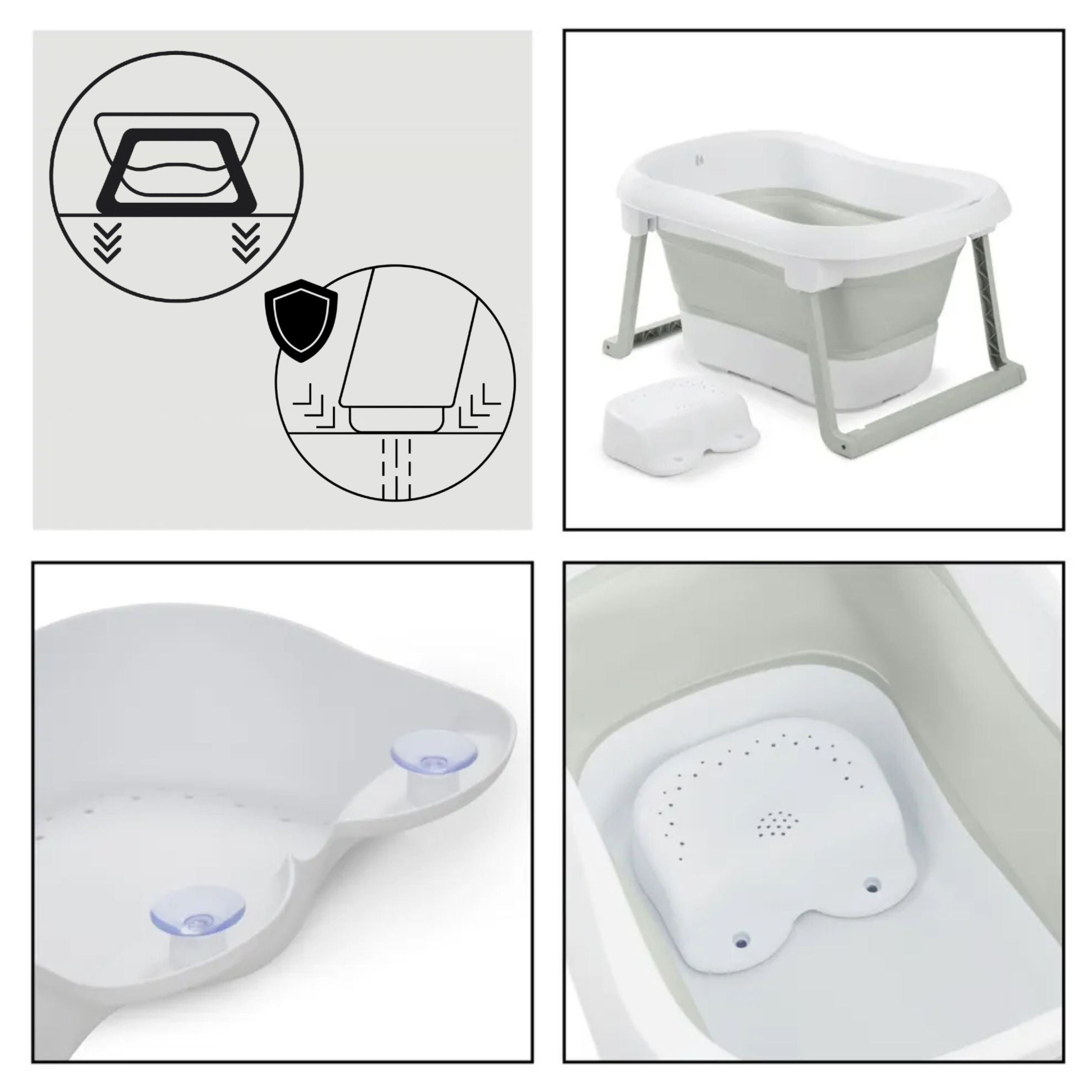 Hauck Wash and Fold L - wanienka składana | White-Sage