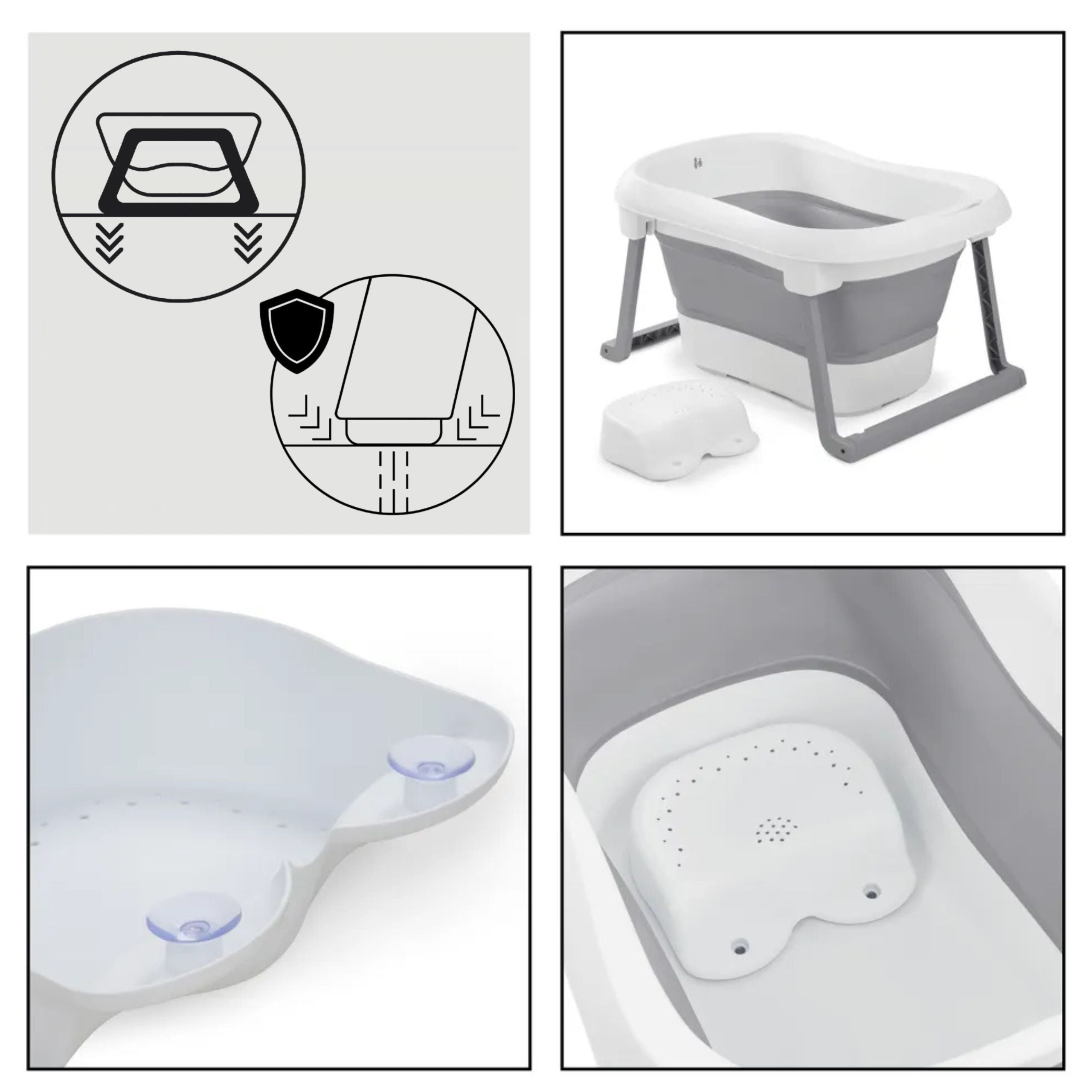 Hauck Wash and Fold L - wanienka składana | White-Stone