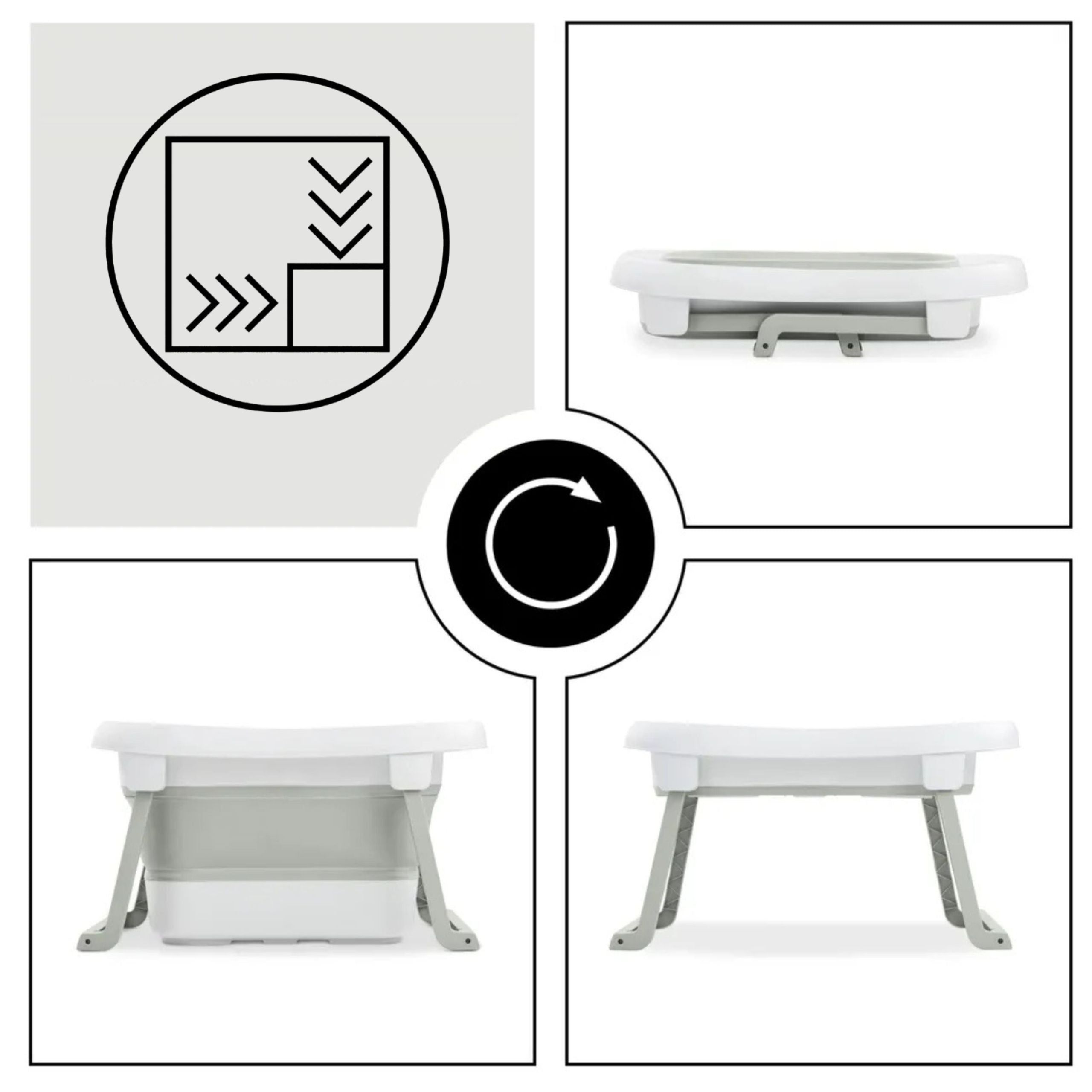 Hauck Wash and Fold L - wanienka składana | White-Sage