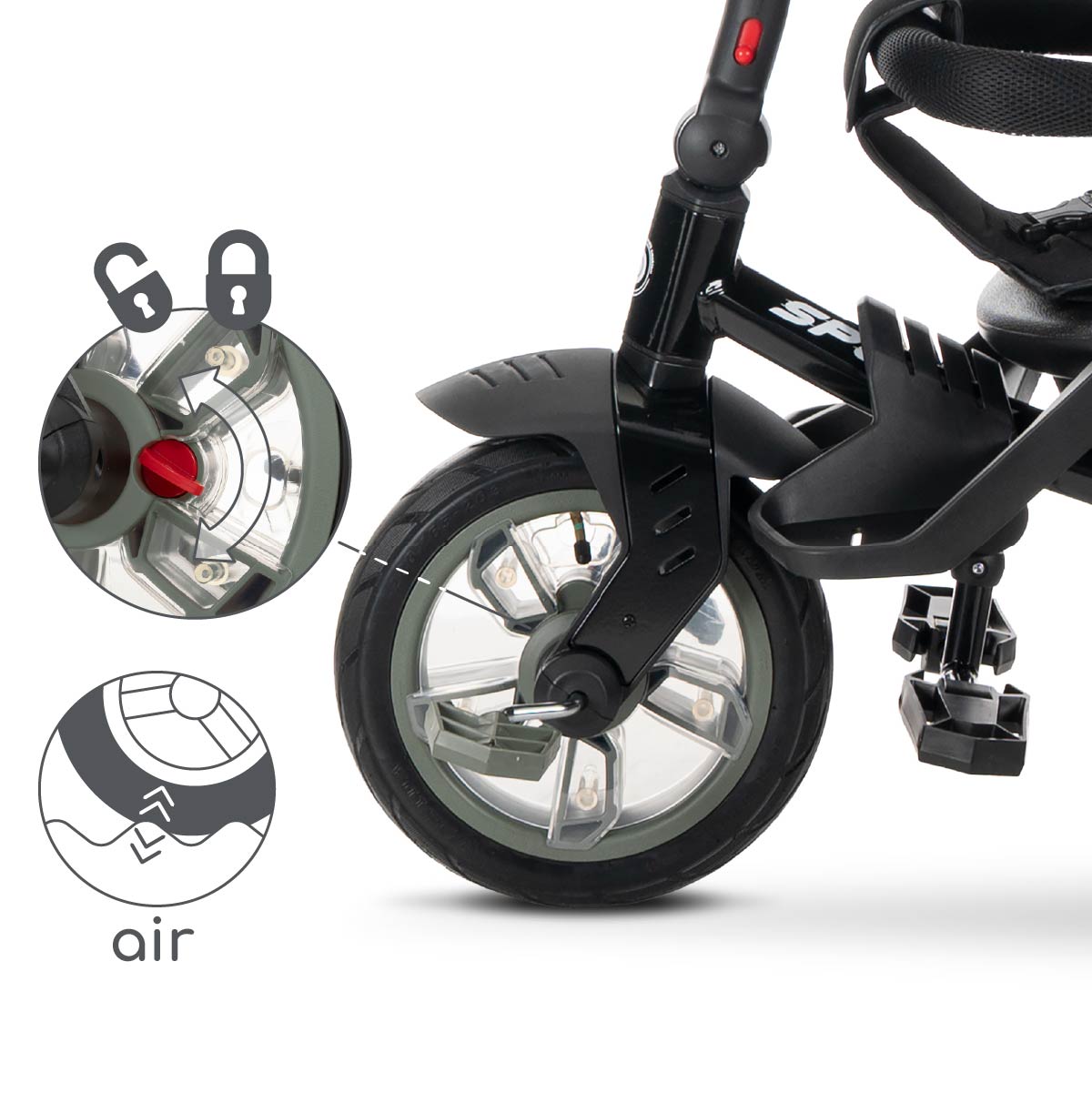 Lorelli Speedy Air - rowerek trójkołowy | Green