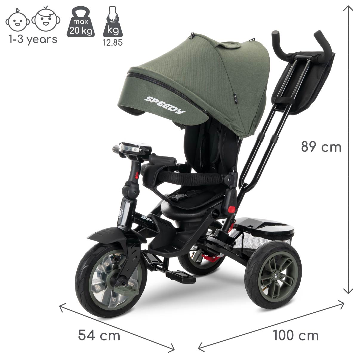 Lorelli Speedy Air - rowerek trójkołowy | Green