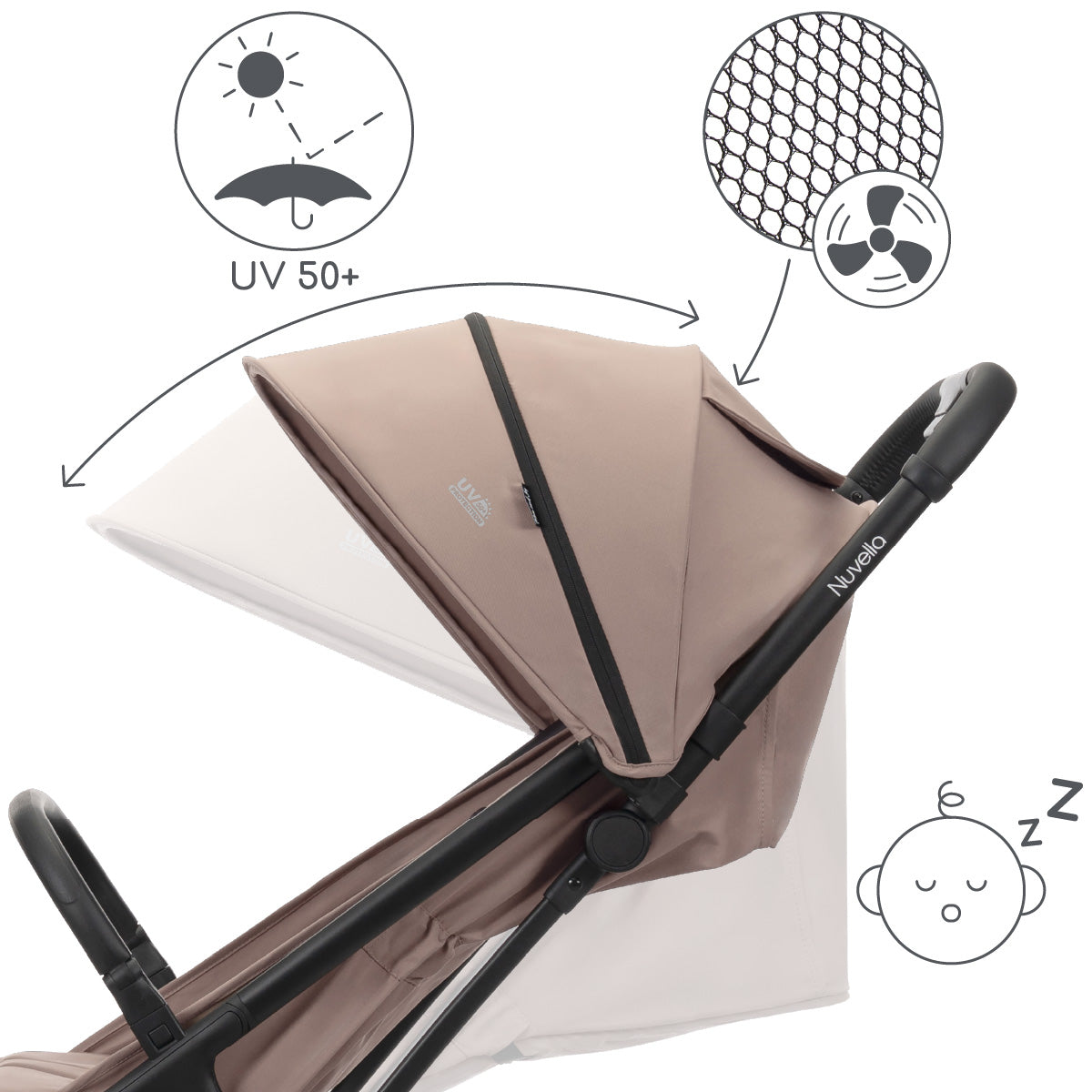 Lorelli Nuvella - wózek spacerowy do 22kg | Beige