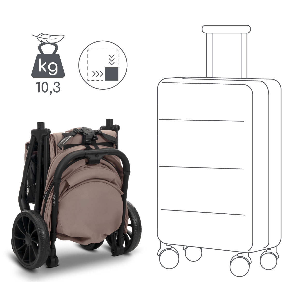 Lorelli Nuvella - wózek spacerowy do 22kg | Beige