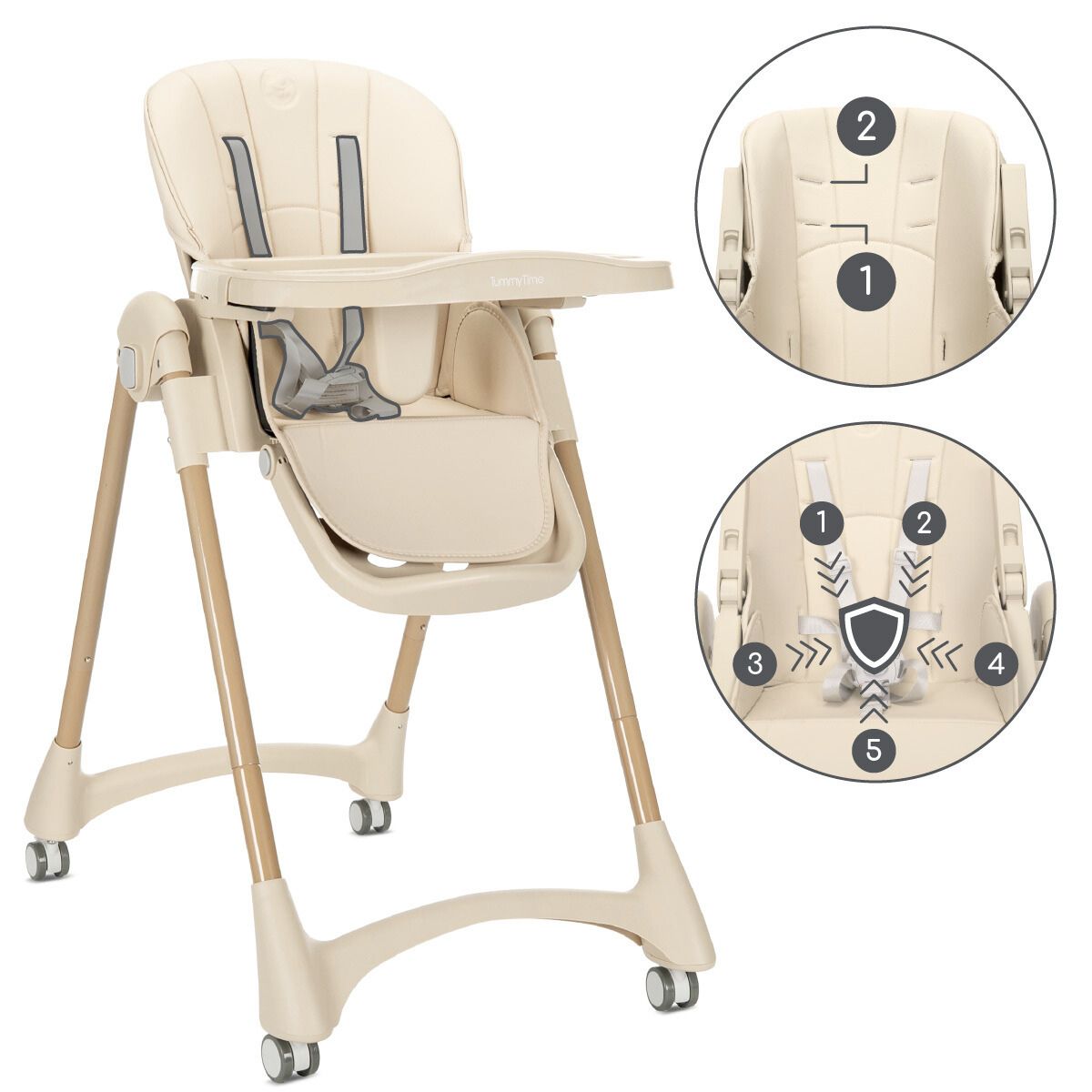 Lorelli Tummy Time - krzesełko do karmienia | Beige