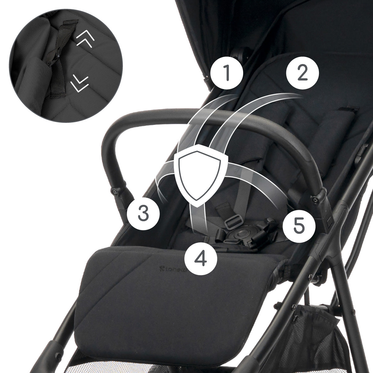 Lorelli Nuvella - wózek spacerowy do 22kg | Black