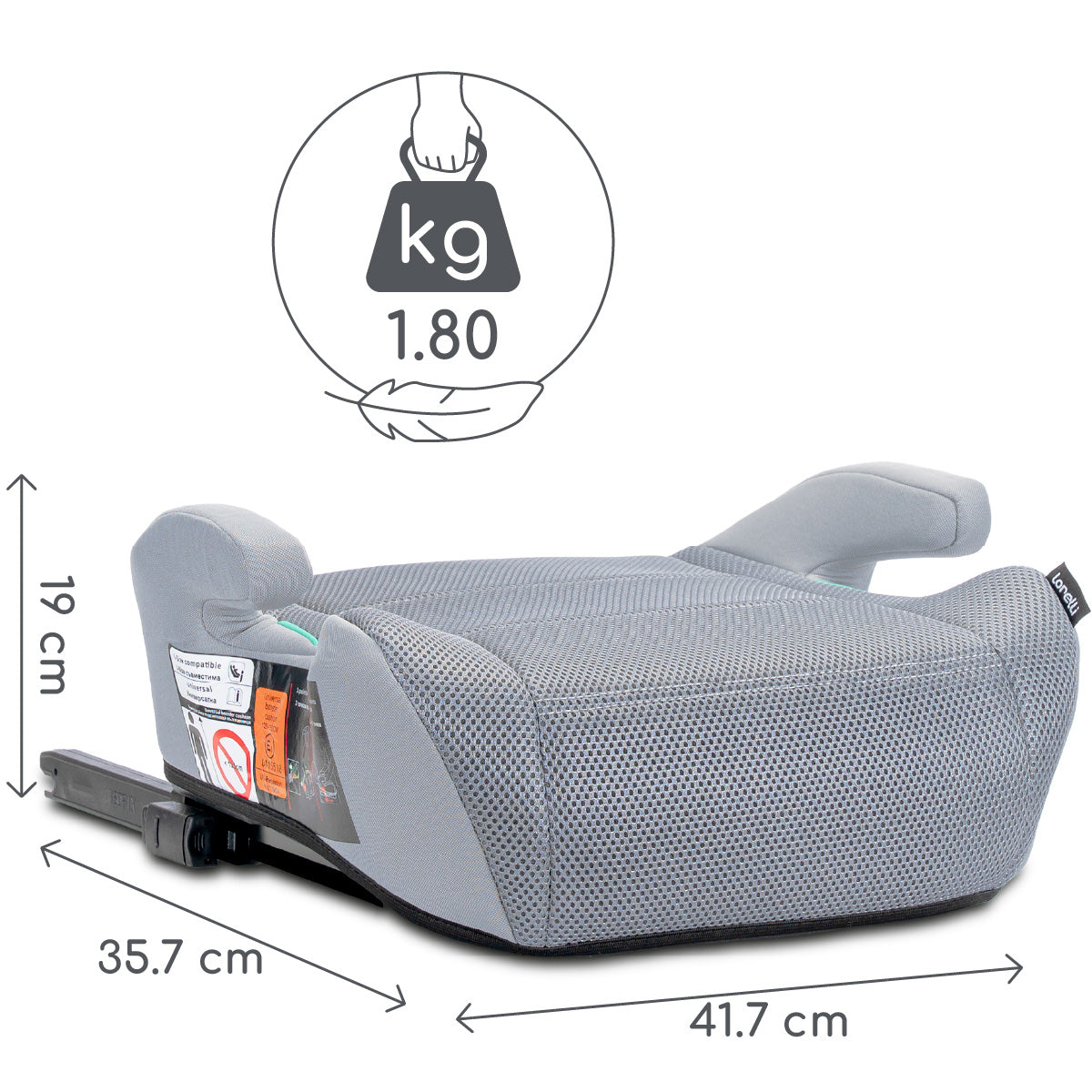 Lorelli Zen - podkładka, podwyższenie ISOFIX 125-150cm | Grey