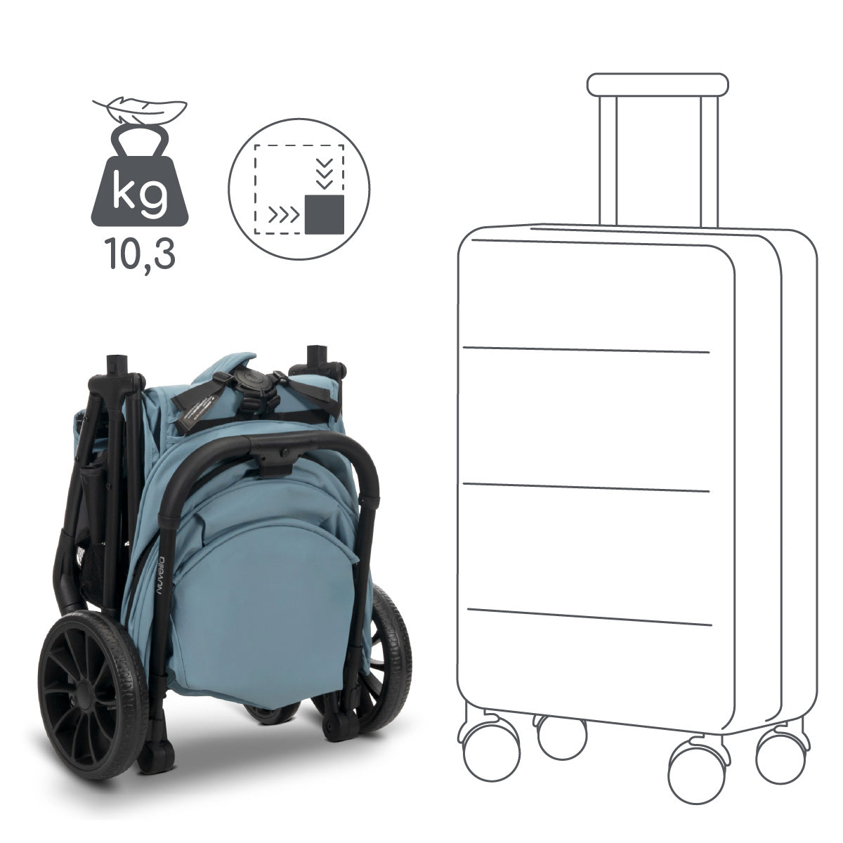 Lorelli Nuvella - wózek spacerowy do 22kg | Blue
