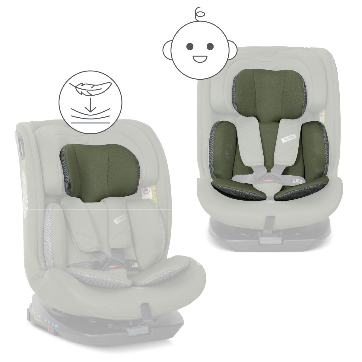 Lorelli Rodeo - fotelik 40-150 cm ISOFIX 360 | Green&Grey.