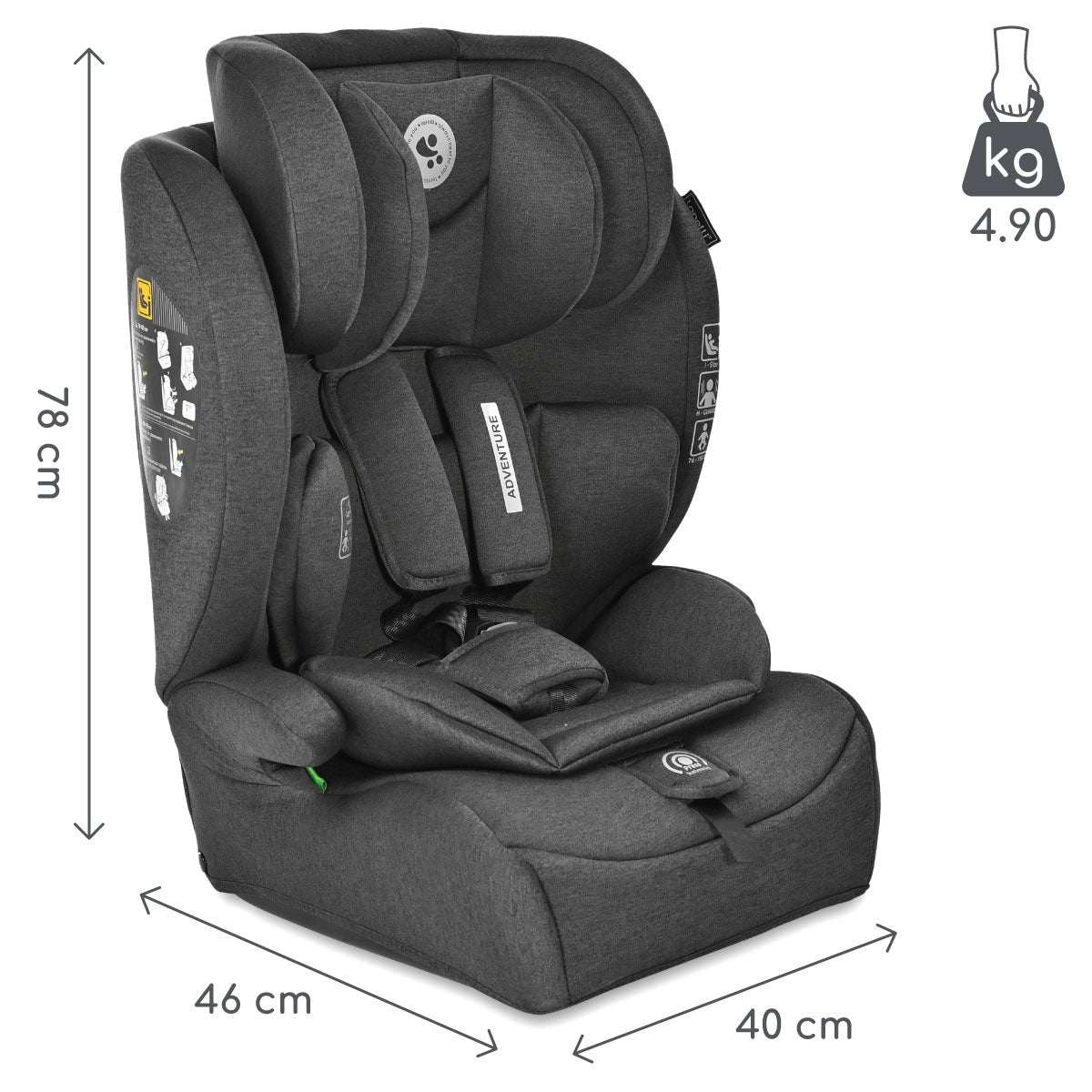 Lorelli Adventure - fotelik i-Size 76-150cm | Black