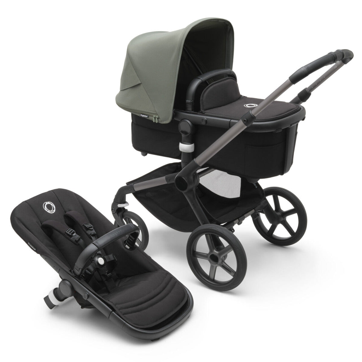 Bugaboo Fox5 Wózek 2w1 Komplet Black/Green-Green