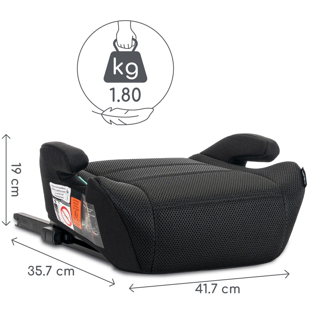 Lorelli Zen - podkładka, podwyższenie ISOFIX 125-150cm | Black