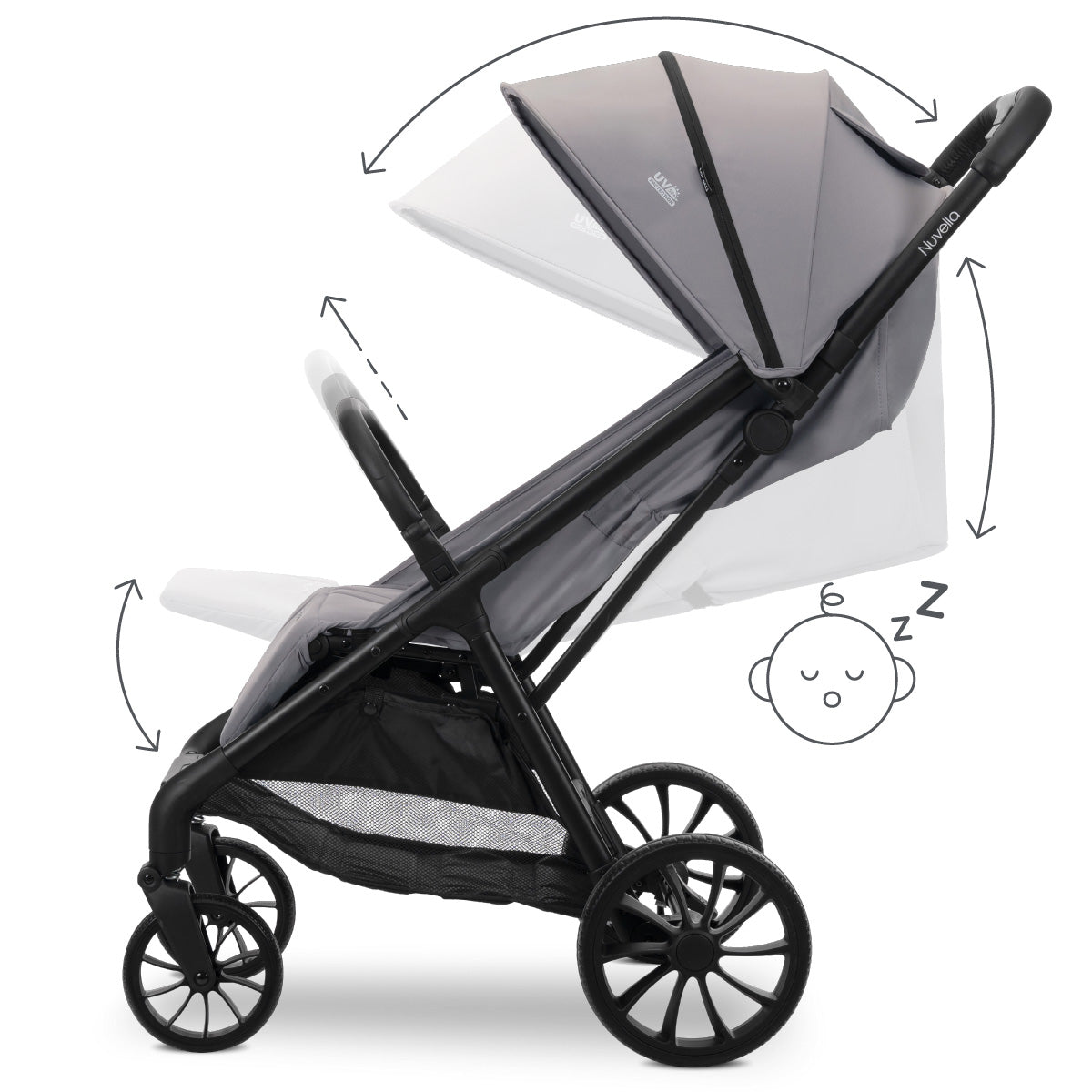 Lorelli Nuvella - wózek spacerowy do 22kg | Grey