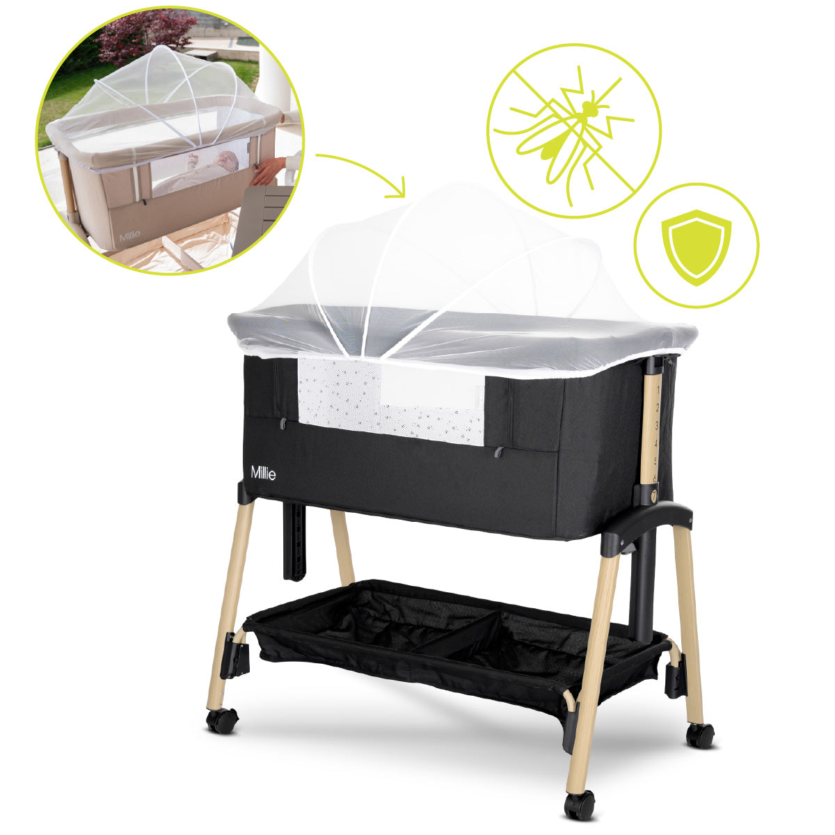 Lorelli Millie - łóżeczko kołyska | Black