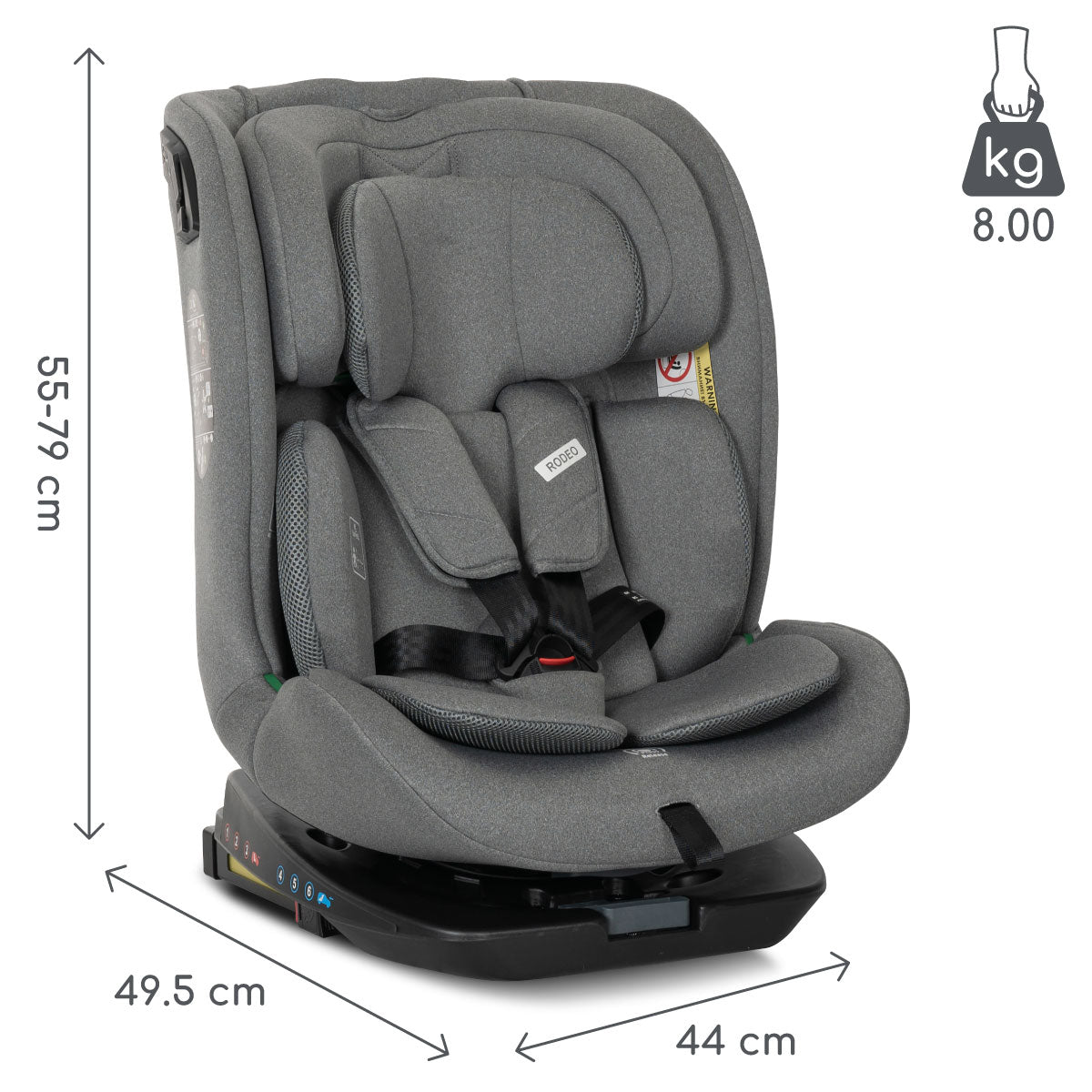Lorelli Rodeo - fotelik 40-150 cm ISOFIX 360 | Grey.