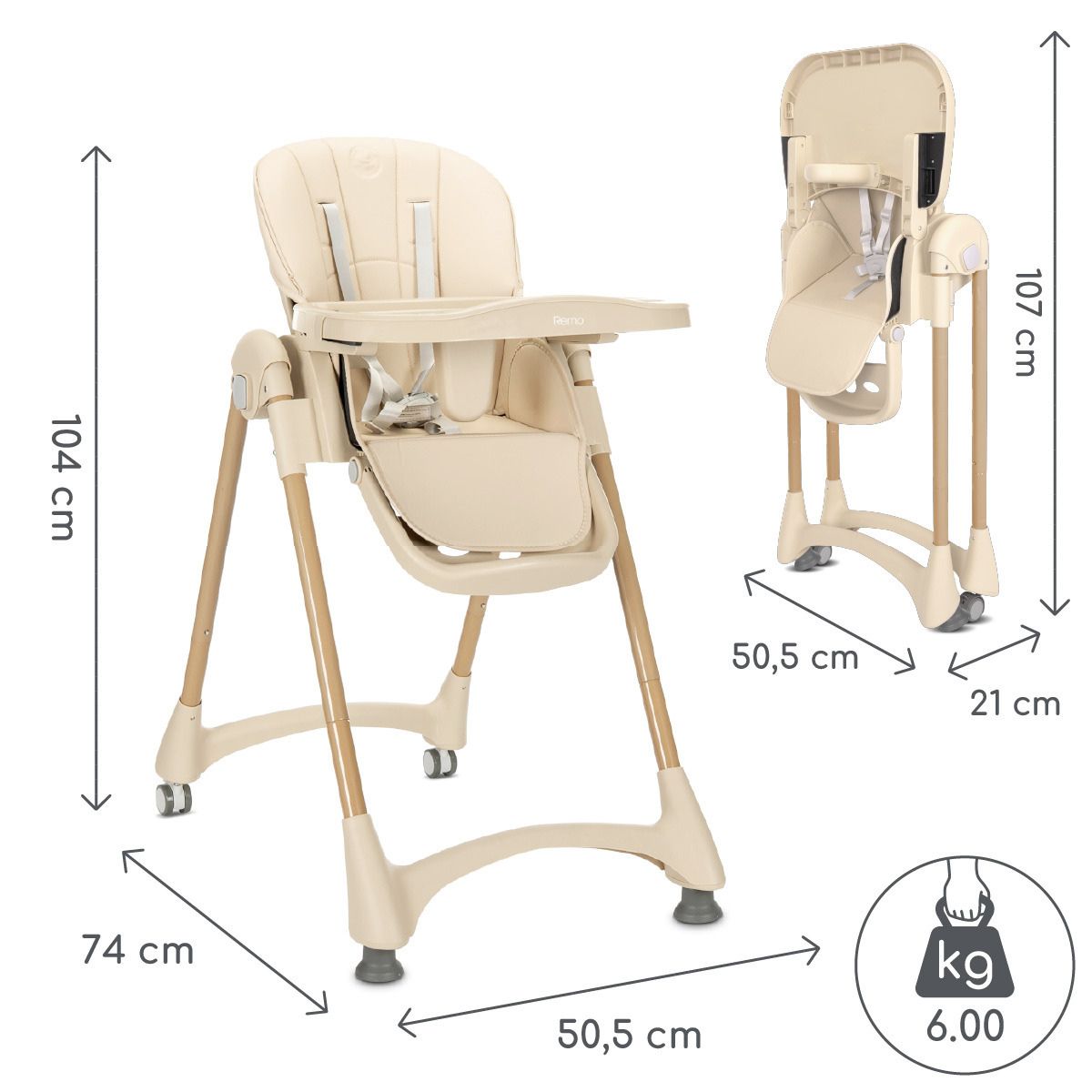 Lorelli Remo - krzesełko do karmienia | Beige