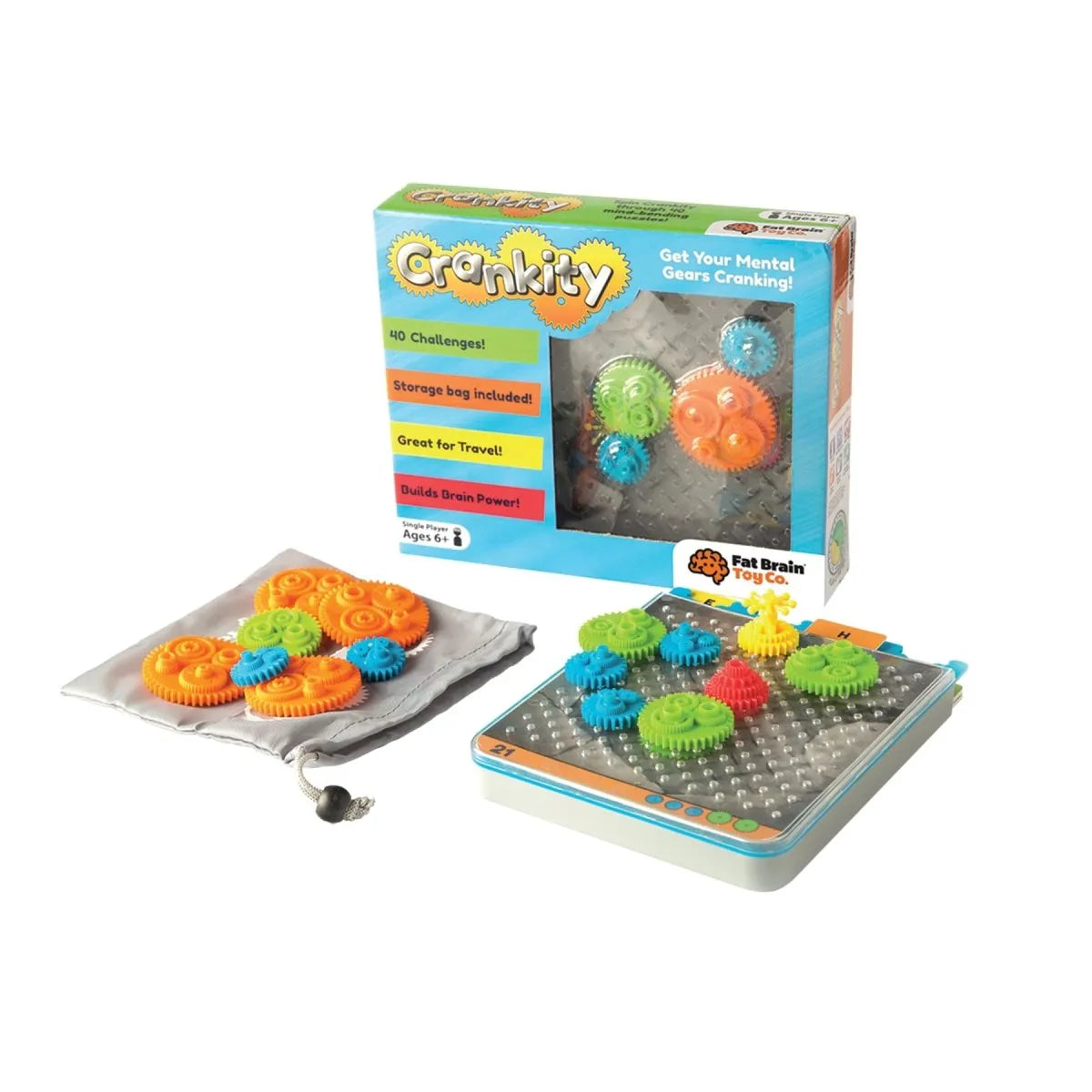 Fat Brain Toys - łamigłówka kółka zębate Crankity - JasieBasie.pl