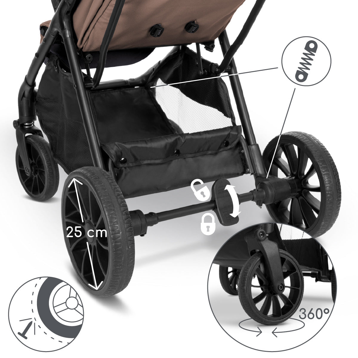 Lorelli Nuvella - wózek spacerowy do 22kg | Beige