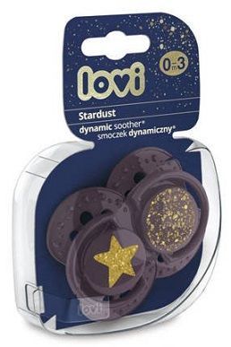 LOVI  Smoczek uspakajający dynamiczny  0-3 m STARDUST VIOLET