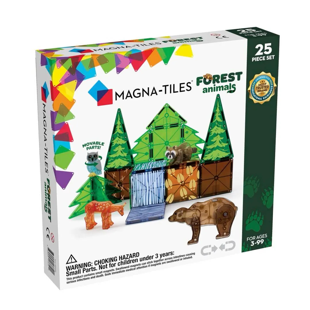 Magna Tiles - klocki magnetyczne Leśne Zwierzęta (25 el.) - JasieBasie.pl