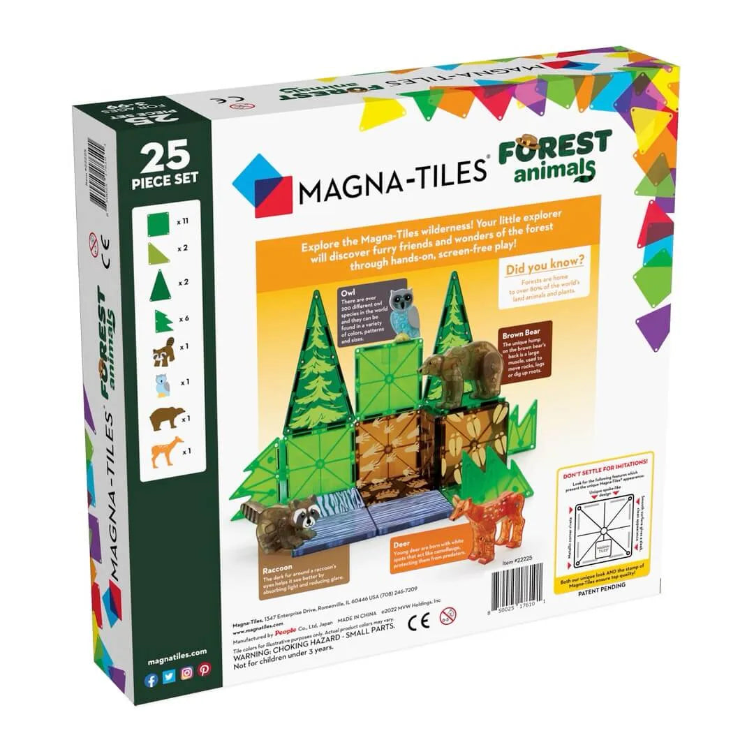 Magna Tiles - klocki magnetyczne Leśne Zwierzęta (25 el.) - JasieBasie.pl