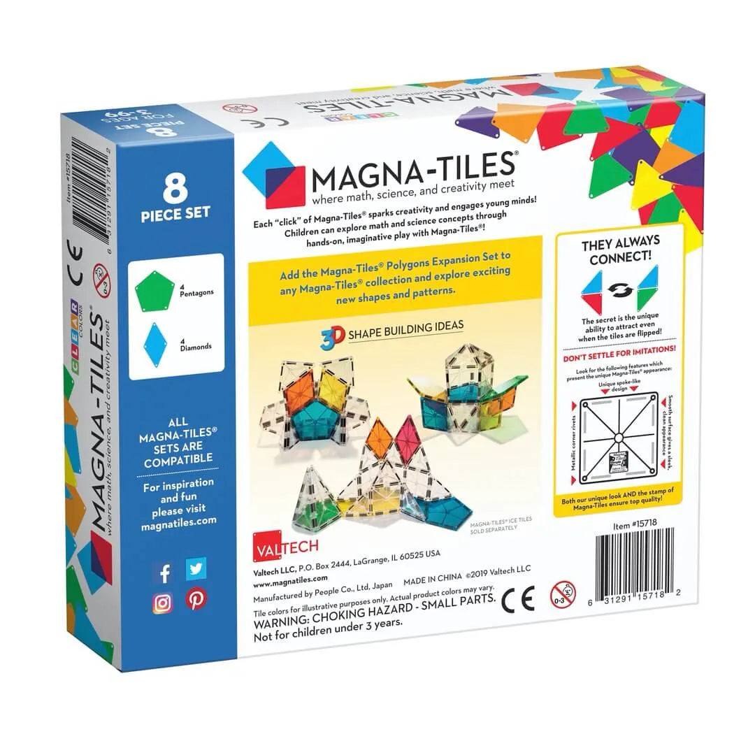 Magna Tiles - klocki magnetyczne Polygons (8 el.) - JasieBasie.pl