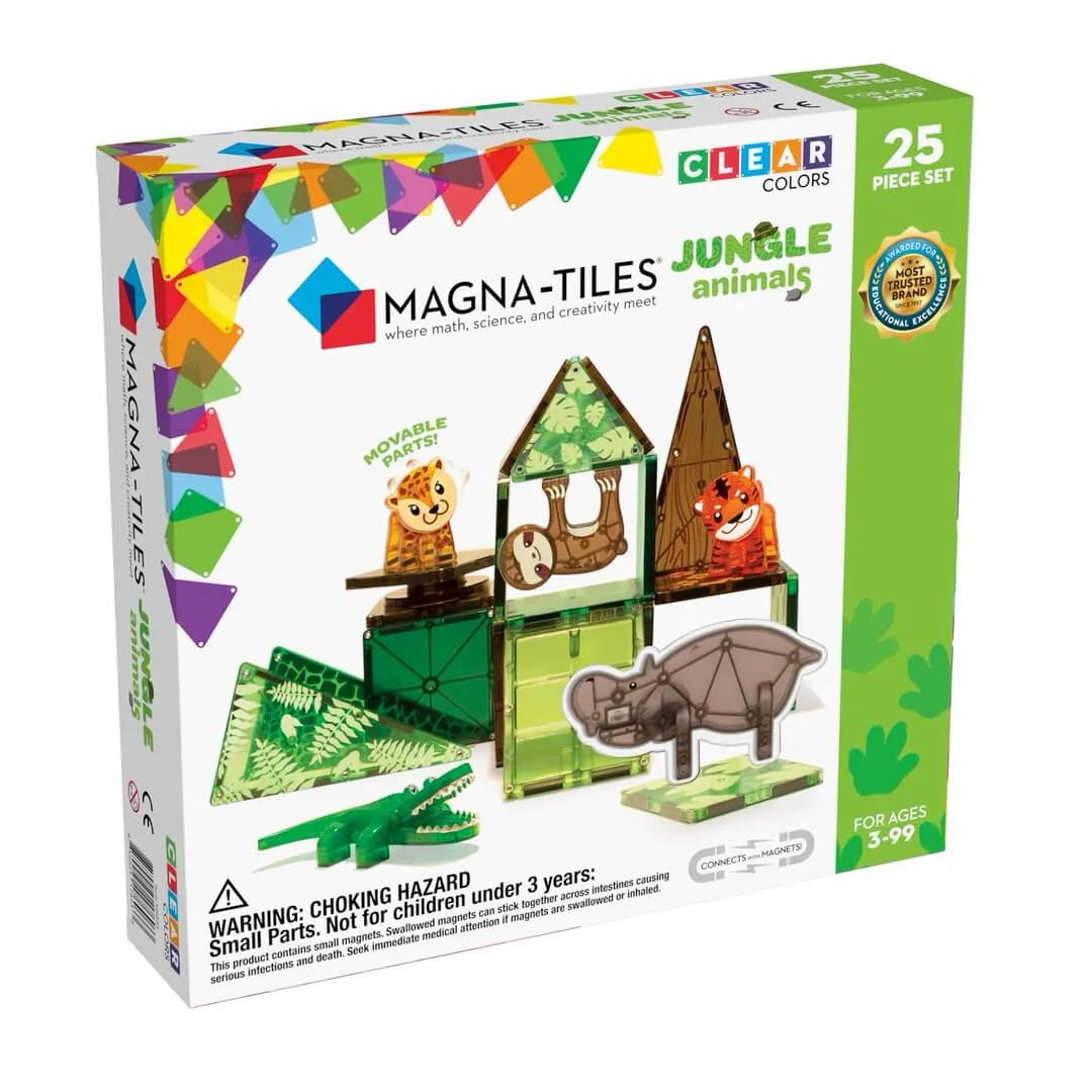 Magna Tiles - klocki magnetyczne Zwierzęta Dżungli (25 el.) - JasieBasie.pl