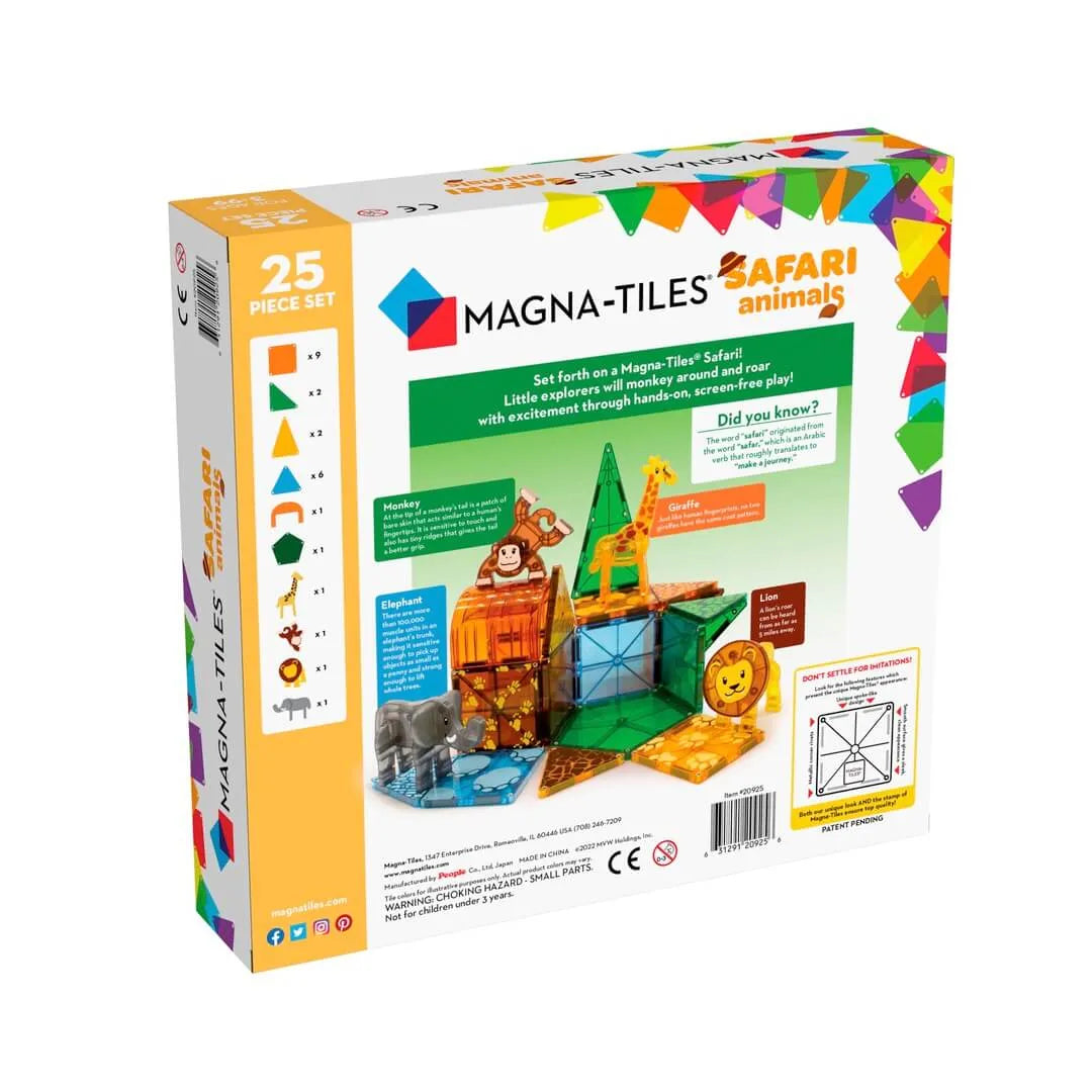 Magna Tiles - klocki magnetyczne Zwierzęta Safari (25 el.) - JasieBasie.pl