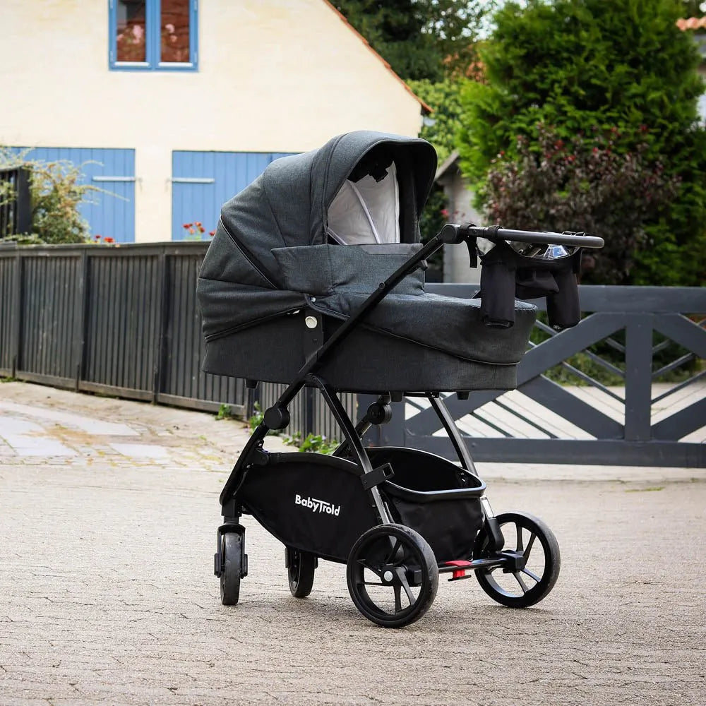 Wózek wielofunkcyjny BabyTrold 2in1 Mini czarny melanż - JasieBasie.pl