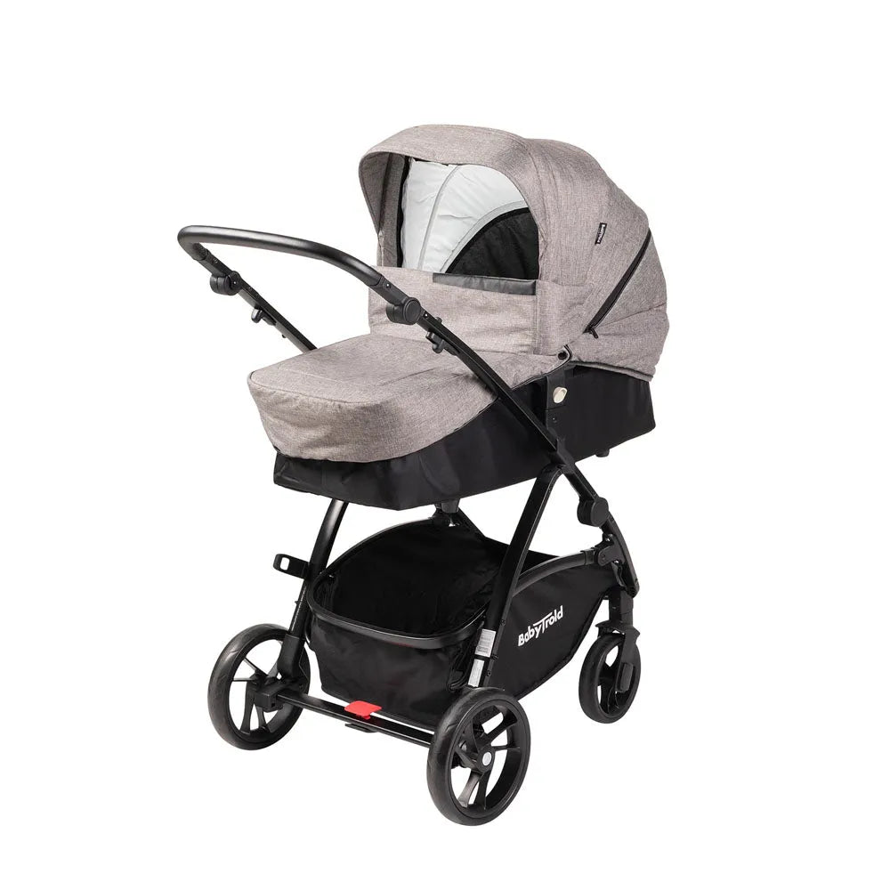 Wózek wielofunkcyjny BabyTrold 2in1 Mini szary melanż - JasieBasie.pl