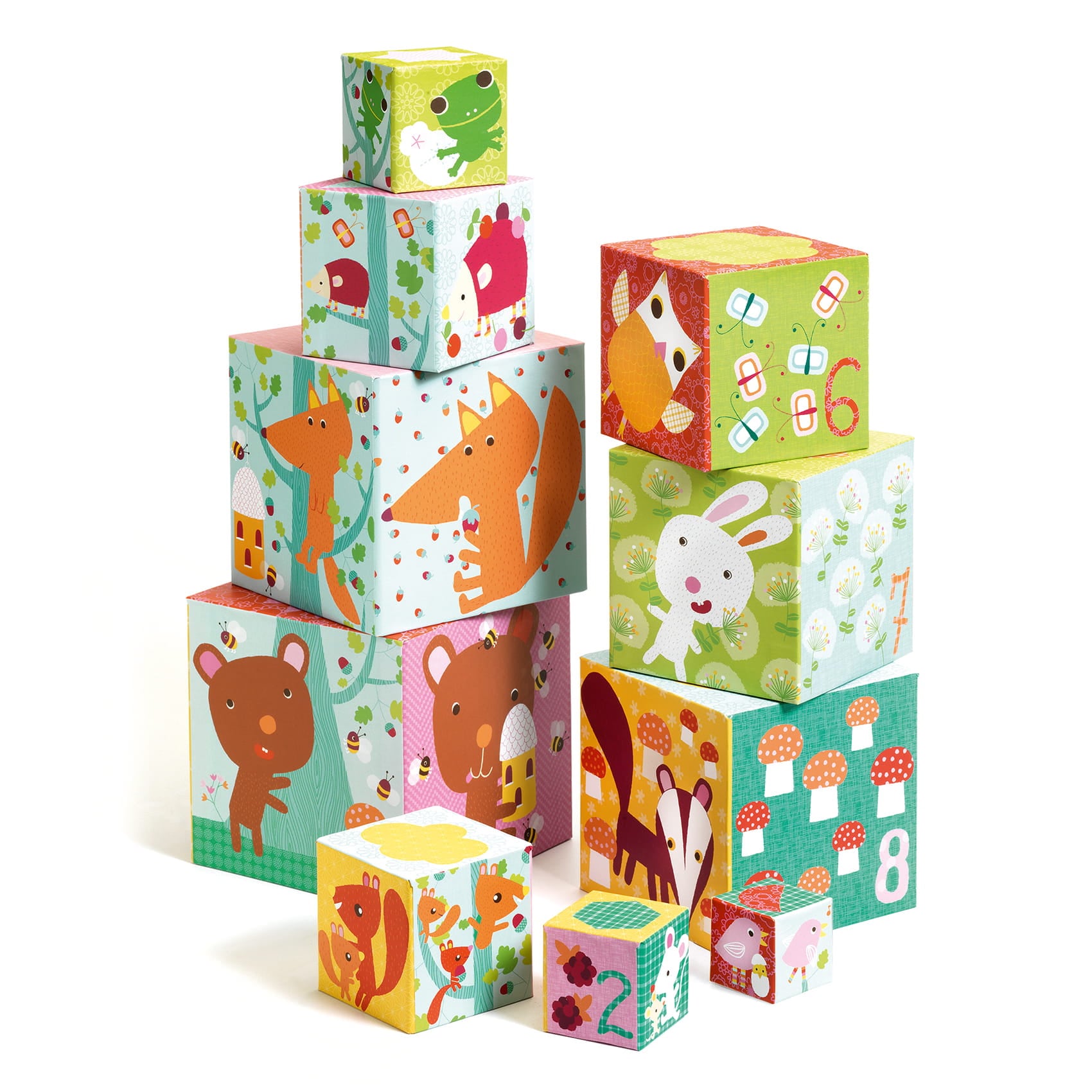 Djeco - piramida z pudełek kartonowych las #wariant_las