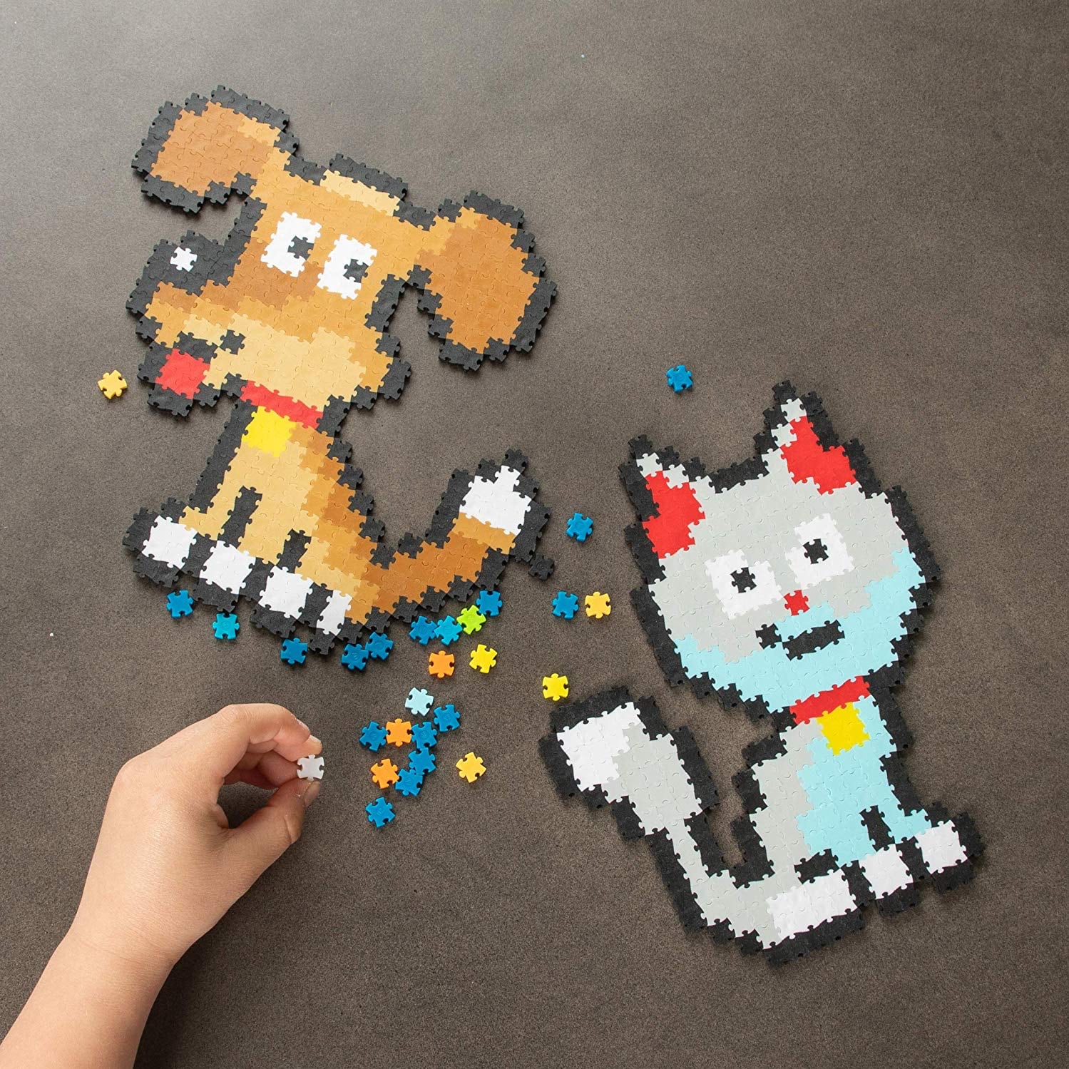 puzzle zwierzęta pies i kot #wariant_zwierzęta domowe
