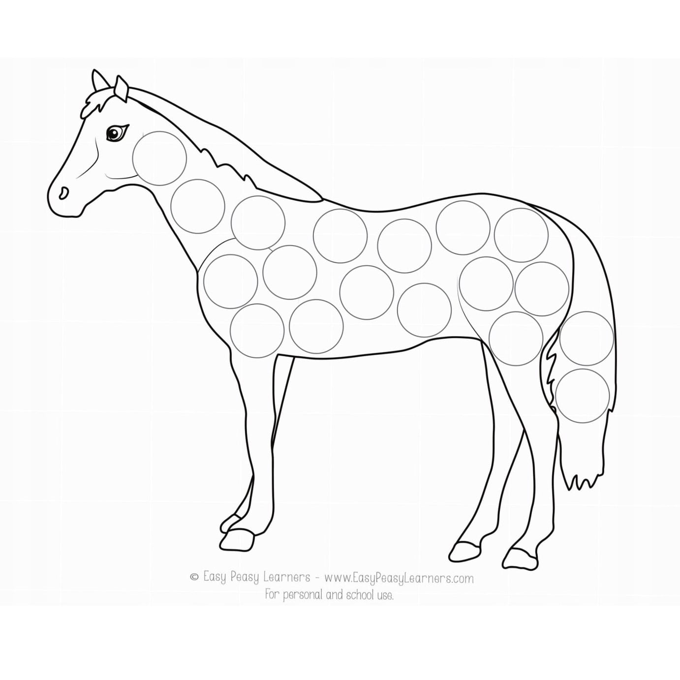 szablon kropkowy koń
